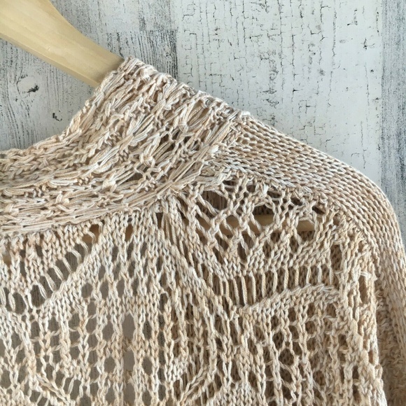 Lovestitch Long Kimono Crochet Duster Fringe Cardi - Picture 8 of 8